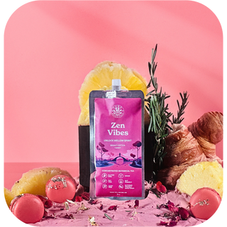 The bright cotton candy with buttery florals flavor profile of zen vibes